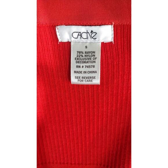 Cache 2-Piece Sweater Set, Cardigan and Turtleneck Tank, Dark Orange, Size S - Picture 10 of 11